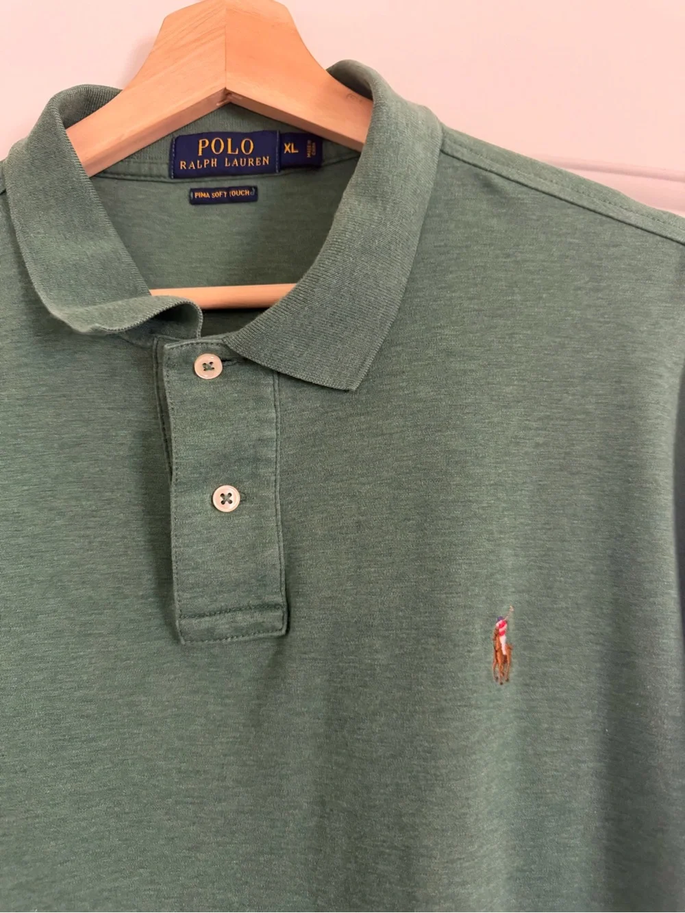 Ralph Lauren Green Short-Sleeve Golf Polo with Embroidered Pony XL